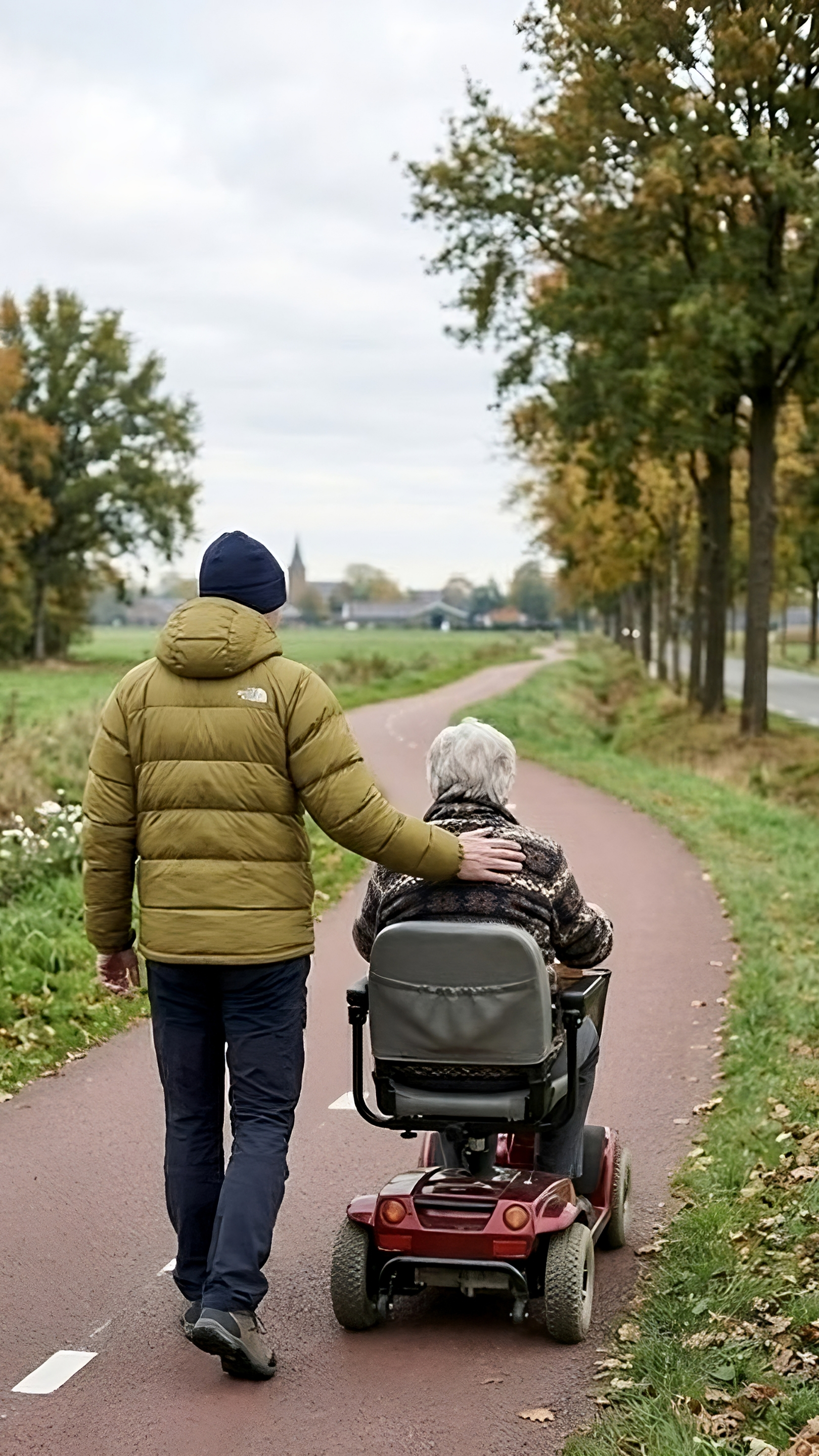 Begeleiding met scootmobiel in de natuur